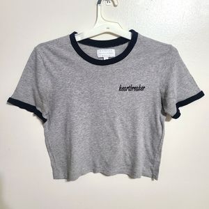 Kendal & Kylie| Heartbreaker Grey Crop Top| Small